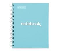 Miquelrius - A5 Notebook Emotions, 80 Sheets 90 g/m², Dotted Ruled (Dots), 1 Colour Strip, Microperforated Spiral, Extra Rigid Cover, 2 Drills, Sky Blue