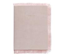 Miquelrius - A5 Notebook, Plain, 80 Sheets, Stitched, Cover Lined in Suede Effect Fabric with Fringes, Sweet Fruits Collection, Pink