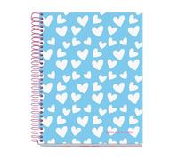 Miquelrius - A5 notebook, ruled 7 mm, hardcover notebook, A5 notebook with 120 micro-perforated sheets, A5 notebook with 4 colours to organize, Extra Opaque paper 70 g/m², 2 holes for filing