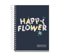 Miquelrius A6 Notebook 5mm Squared Hardcover Notebook A6 120 Sheets Micro-Perforated Notebook A6 with 4 Colours to Organize Extra Opaque Paper 70gsm No Drilling