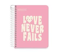 Miquelrius - A6 Notebook, Message Notebook, 1 Colour Strip, 100 Sheets of 90 g/m², 5 mm Square, No Drilling, Hard Cardboard Cover, Pink