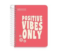 Miquelrius - A6 Notebook, Message Notebook, 1 Colour Strip, 100 Sheets of 90 g/m², Horizontal Ruled 7 mm, No Drilling, Hard Cardboard Cover, Coral Colour