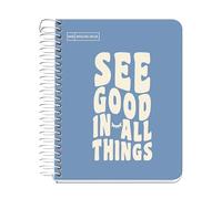 Miquelrius - A6 Notebook, Message Notebook, 1 Colour Strip, 100 Sheets of 90 g/m², Horizontal Ruled 7 mm, No Drilling, Hard Cardboard Cover, Capri Blue