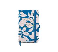 Miquelrius - Annual Diary 2024, Week to View, Passport Size 90 x 140 mm, Hard Cover, Stitched Binding, Elastic Closure, Catalan, English and Portuguese, Blue Flowering with Gold Stamping