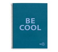 Miquelrius - Be Eco A4 Notebook, 80 Sheets 90gsm 5x5mm Grid, 1 Colour Strip, Hardback Cover, Sapphire Blue Messages