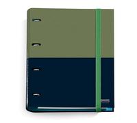 Miquelrius - Carpebloc A4 Binder with 4 Rings + Refill 100 Sheets of 70 g/m² with 5 mm Squares, Elastic Closure, Rider Green Collection