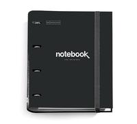 Miquelrius - Carpebloc Emotions 4 Ring Lever Arch File + Refill 100 Sheets A4 Grid 5 mm Paper 90 g/m² Rubber Closure Black