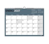 Miquelrius - Chromat 18 Month Calendar 2026 2027 A3 Wall Calendar (42 x 29.7 cm), with Writing Space, Double Spiral for Hanging, 9 Different Interior Colours, Spanish