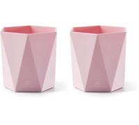 Miquelrius - Cup, Desk Pen Holder, Soft Touch Organizer, Sturdy Structure, Pink (Pack of 2)
