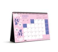 Miquelrius Desktop Calendar 2025 A5 210 x 148.5 mm with Writing Space 2025 Calendar Twin-Spiral Binding Annual Desk Calendar Spanish Flowers Design