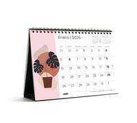 Miquelrius - Desktop Calendar 2026, A5 Yearly Organizer: 210 x 148.5 mm, with note space, double spiral binding, 12 month planner, Spanish, Abstract