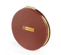 Miquelrius - Double-sided pocket mirror, Compact design for travel or everyday use, 80 x 80 mm, Copper stamping detail, Red