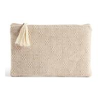 Miquelrius - Flat Case - 1 Compartment - Size 220 x 140 mm - Linen, Beige, Cosmetic Case