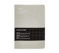 Miquelrius - Flexible notebook A5 (140 x 200 mm), Dotted interior lined, 48 white sheets of 80 g/m², Recycled leather cover, Grey colour