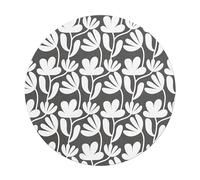 Miquelrius - Floral Decorative Round Mouse Mat | Elegant Black and White Design | Non-Slip Rubber Base | Diameter 200 mm | Comfort and Style for Office or Workspace