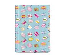 Miquelrius - Folder with Flaps A4, 250 x 340 x 20 mm, Rigid Cardboard, Elastic Closure, Wow! Collection, Agatha Ruiz de la Prada