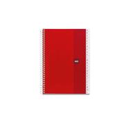 Miquelrius - Index Book, 100 Sheets, 70 g/m², 5 mm squaring, Address Book, Notebook with Alphabetical Index, Laminated Cardboard Cover, Format 152 x 210 mm, A-Z Telephone Book, Colour red