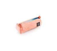 Miquelrius - Large Pencil Case, Round Pencil Case, Recyclable Material, Zipper, Iris Collection, Coral Colour