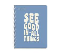 Miquelrius - Message Notebook, 1 Colour Strip, A5, 100 5mm Grid Sheets, 90g Paper, 2 Holes, Hard Card Cover, Capri Colour