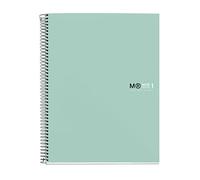Miquelrius - Notebook A4 The Original Colors, 80 Sheets of 90 g/m² and 1 Colour Strip, 5 mm Squares, 4 Drills, Hardcover Laminated Cardboard, Aqua Colour