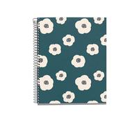 Miquelrius - Notebook A5 (148 x 210 mm), 100 70 g/m² squared sheets, rigid cardboard cover, 4 colour bands, spiral, 2 holes, squared notebook, pretty stationery, green