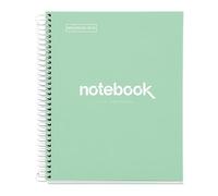 MIQUELRIUS - Notebook A5 dots Notebook - 1 Coloured Strip, 80 Sheets Lined with dots (dots), 90 g Micro-Perforated Paper with 2 Rings for 2 Rings, Cardboard Cover, Colour Mint