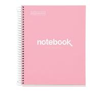 Miquelrius - Notebook A5 dots Notebook, 1 Coloured Strip, 80 Sheets Lined with dots, Paper 90 g/m² Micro-Perforated with 2 Holes for 2 Rings, Cover Made of Cardboard, Colour Pink