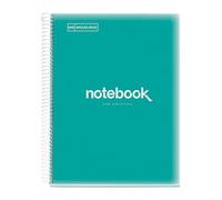 Miquelrius - Notebook Emotions, 1 Color Strip, A4 Plastic, 80 Sheets 5 mm, Paper 90 g, 4 Drills, Translucent Polypropylene Cover, Turquoise