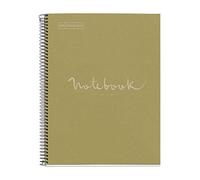 Miquelrius - Notebook Emotions Notebook 100% Recycled 1 Strip A4 80 Sheets with Horizontal Lines 7 mm Paper 80 g 4 Holes Cardboard Cover Green