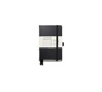 Miquelrius - Notebook, Hard Cover, Sturdy Vinyl Leather, Elastic Closure, Size 90 x 140 mm, 96 Smooth Pages 80 g/m², Black