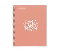 Miquelrius, Notebook Messages, 1 Colour Strip, 100 5 mm Squared Sheets, 90 g Paper, 2 Drills, Hard Cardboard Cover, Peach, A5