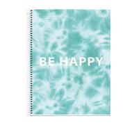 Miquelrius, Notebook Notebook, Hard Cover Cardboard, 4 Coloured Stripes, 120 Horizontal Ruled Sheets of 90 g, 4 Drills, Blue, A4