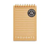 Miquelrius - Notepad, Mini pad with printed cardboard cover, 80 ruled sheets of 70 g/m², Mini notebook with white recycled paper, double spiral pad, Cute stationery, Mustard