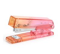 Miquelrius - Office & Desk Stapler Clear Compatible with 24/6 Staples - 20 Sheet Capacity - 129 x 64 x 34 mm Polystyrene & Metal Gradient Effect Orange/Red