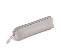 Miquelrius Oval Pencil Case, 1 Compartment, Size 191 x 55 x 30 mm, Imitation Leather, Zipper, Grey