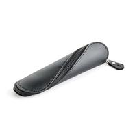 Miquelrius - Oval Pencil Case, Imitation Leather Case with Curved Zip for Flat Opening, Holds Pencils, Pens or Accessories, 200 x 50 x 50 mm, Infinity Black