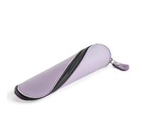 Miquelrius - Oval Pencil Case, Imitation Leather Case with Curved Zip for Flat Opening, Holds Pencils, Pens or Accessories, 200 x 50 x 50 mm, Infinity Mauve
