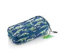 Miquelrius - Oval School Pencil Case, Large Capacity Recycled Pencil Case with Zip, Organizer Flap, Fabric Handles, Back to School, 22 x 11.5 x 5.5 cm, Fossil