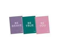 Miquelrius - Pack of 3 A4 Be Eco Notebooks 5 x 5 mm Grid 80 Sheets of 90gsm 1 Colour Strip Micro Perforated Spiral Hardback Cover Size 210 x 297 mm and 4 Holes for 4 Rings