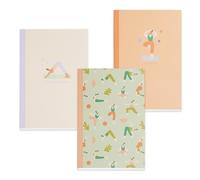 Miquelrius - Pack of 3 A5 notebooks stitched, cardboard cover, 60 sheets of 80 g/m², white paper, notepad, plain, ruled and dotted, pack 3 notebooks, 142 x 210 mm, beautiful stationery