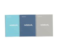 Miquelrius - Pack of 3 Emotions A4 Notebooks, 80 Sheets 90 g/m², Dotted Ruled (Dots), 1 Colour Strip, Micro-Perforated Spiral, Extra Rigid Cover, 4 Drills, Intense Pastel Colours