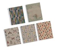 Miquelrius - Pack of 5 A5 Notebooks, Recycled Notebook with 80 Sheets, 100% Recycled Paper of 80 g/m², Grid Notebook, Hard and Spiral Cover, 2 Holes, Ideal for Back to School