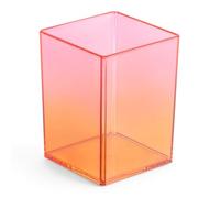 Miquelrius - Pen holder 75 x 101 x 75 mm, cup for office, desk or study, storage of supplies and organizer, Polystyrene, Gradient Orange/Red