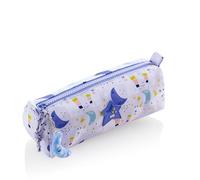 Miquelrius - Pencil case with a Compartment, Round School Pencil case, Durable Plastic Zip, Metal Handle, Pencil case 205 x 60 x 75 mm, Unicorn, Lilac, 205 x 60 x 75 mm, Round Pencil case with one