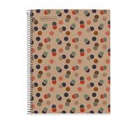 Miquelrius - Recycled A4 notebook, 80 sheets of 80 g/m² recycled sheets, plain notebook with blank sheets for drawing, lettering or sketching, recycled cover, 4 holes, Confetti