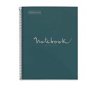 Miquelrius - Recycled notebook A4, 80 sheets of 80 g/m², 5 x 5 mm grid, recycled paper notebook (post-consumer recovery), 1 colour strip, 4 drills, recycled cover, marine eco