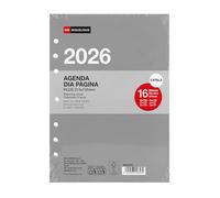 Miquelrius - Refill 2026 16 Month Diary, Day Page, A5 Expanded Size (155 x 213 mm), Replaceable Daily Interior Planning 6 Rings, CAT-EN-PT