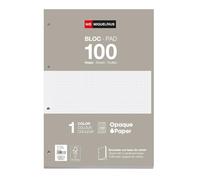 Miquelrius - Refill Pad A4 with Squared Sheets 5 x 5 mm, 100 Sheets, 90 g/m², with Standard Punching for Ring Binder, School Supplies, Colour Grey