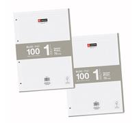 Miquelrius - Refill Pads for A4 Squared Sheets, Refill for 4 Ring Binders, 200 Sheets A4 with 5 mm Grid, Paper That Prevents Ink Bleed-Through, Grey