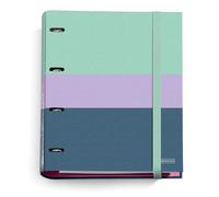 Miquelrius - Rider Purple Collection A4 Ring Binder with 4 Rings + 100 Sheets 70 g/m² Squared 5 mm Squared Elastic Closure